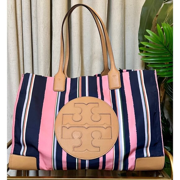 Tory Burch Multi Striped Ella Tote - Picture 2 of 10